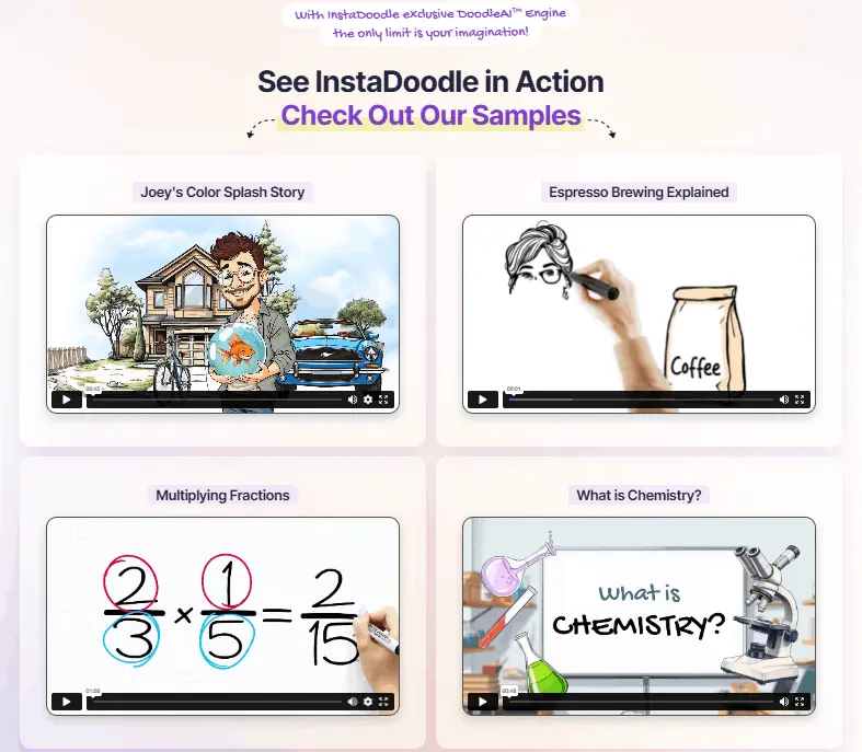 InstaDoodle app whiteboard animation video editor