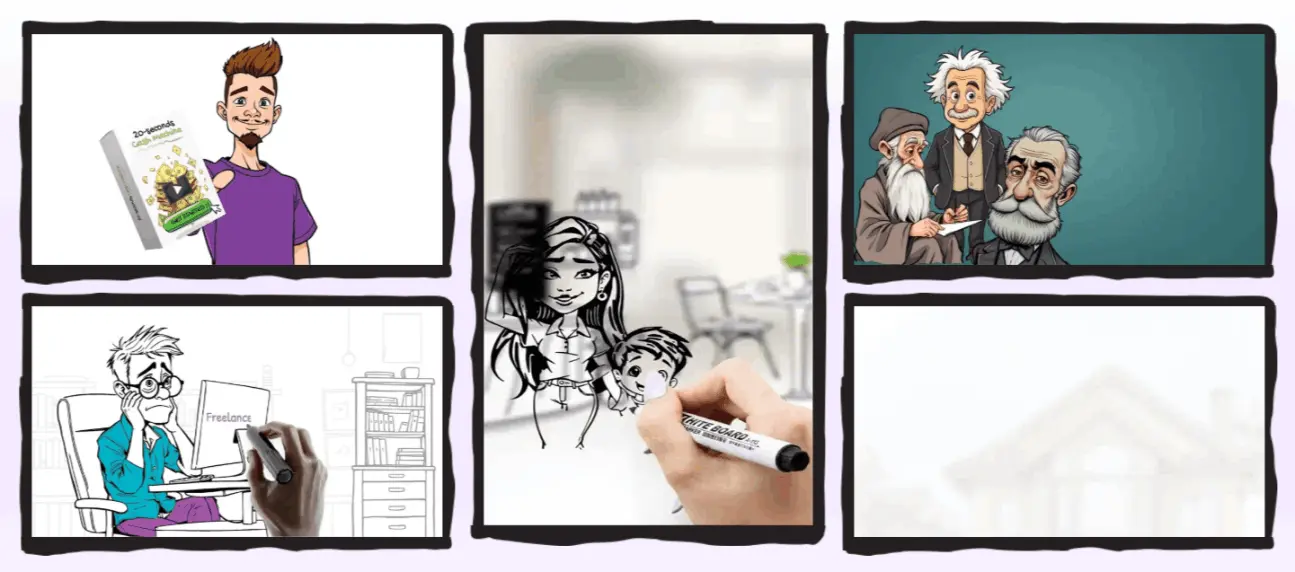 InstaDoodle login dashboard interface for creating doodle videos